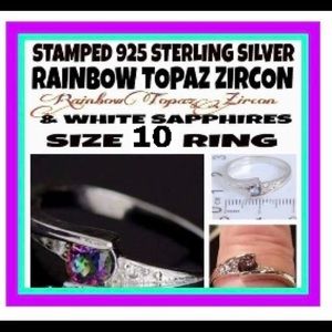 925SS RAINBOW MYSTIC TOPAZ RING SZ 10. NWT!